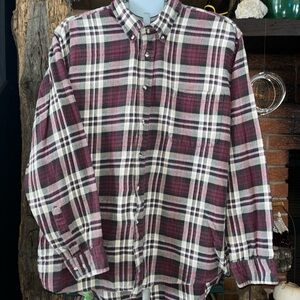 Classic Burgundy Plaid Men's Shirt